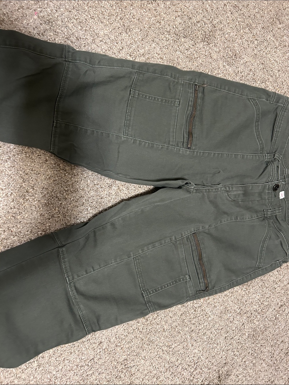 Woman's Utility Cargo Pants in Olive Green - Slim Tapered - Picture 4 of 7